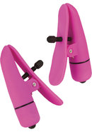 Nipple Play Nipplettes Vibrating Nipple Clamps - Pink